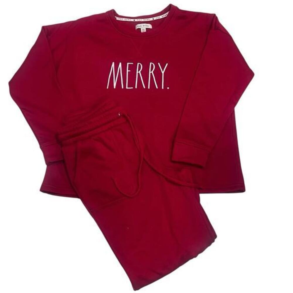 Rae Dunn Red Merry Pajama Lounge Set Medium